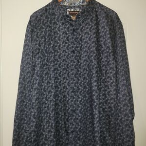 Johnston & Murphy Men’s XXL Blue Geometric Button Down Shirt